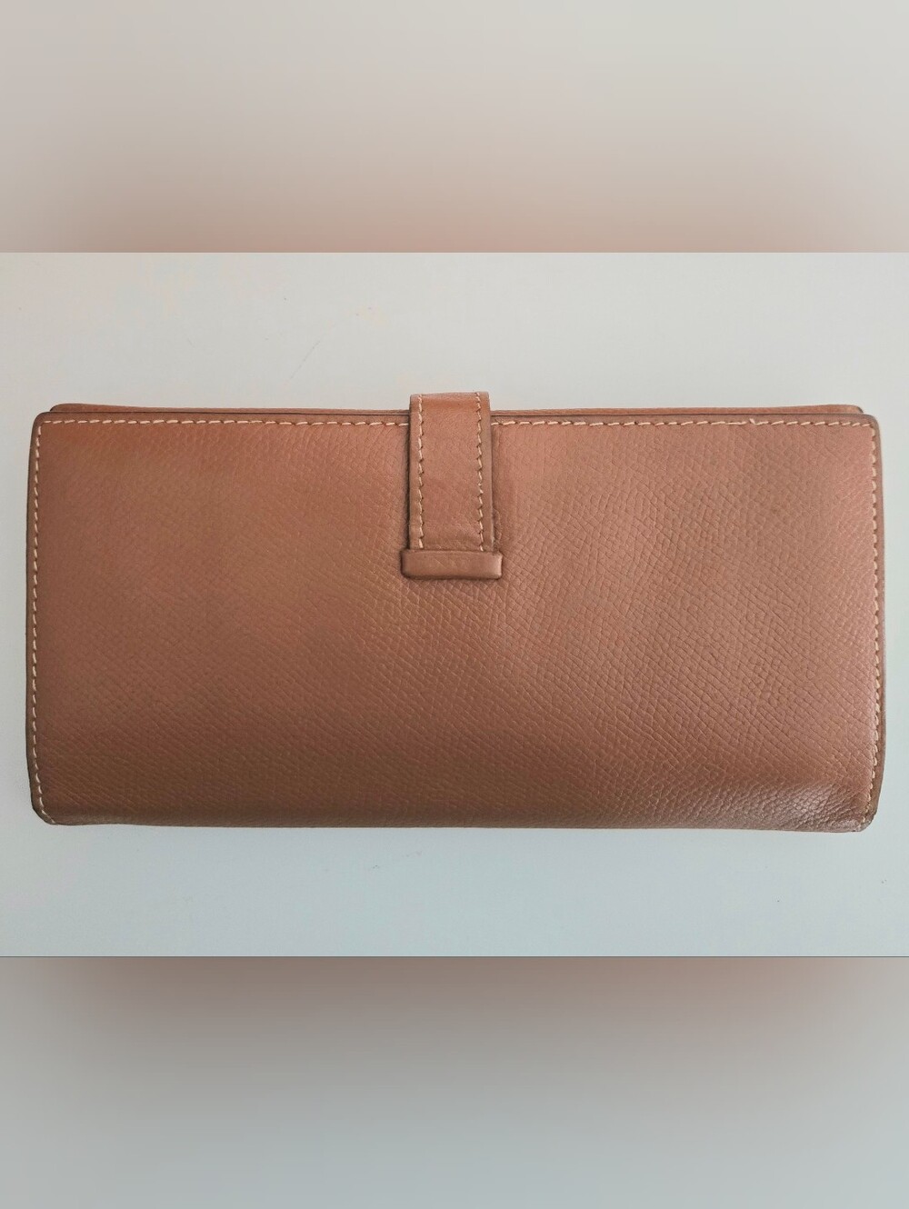 Authentic HERMES Bearn Soufflet Bifold Brown & Gold Iconic "H" Wallet Clutch Set - Picture 5 of 16